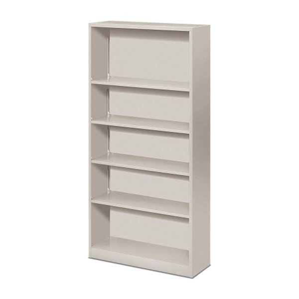 The Hon Co 5 Shelf Metal Bookcase 34.5 in. W x 12.63 in. D x 71 in. Light Gray HONS72ABCQ
